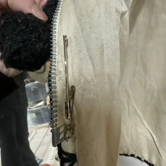 Beautiful Vintage Jacket Made In Greece 70s Bohemian Embroidery Cream Zip Up - Picture 13 of 14